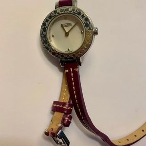 Signature Coach Leather Wrist Watch